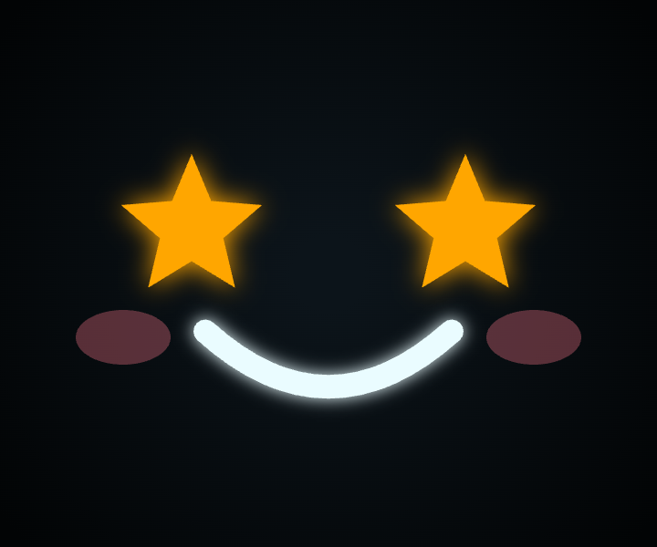 Cara con ojos de estrella